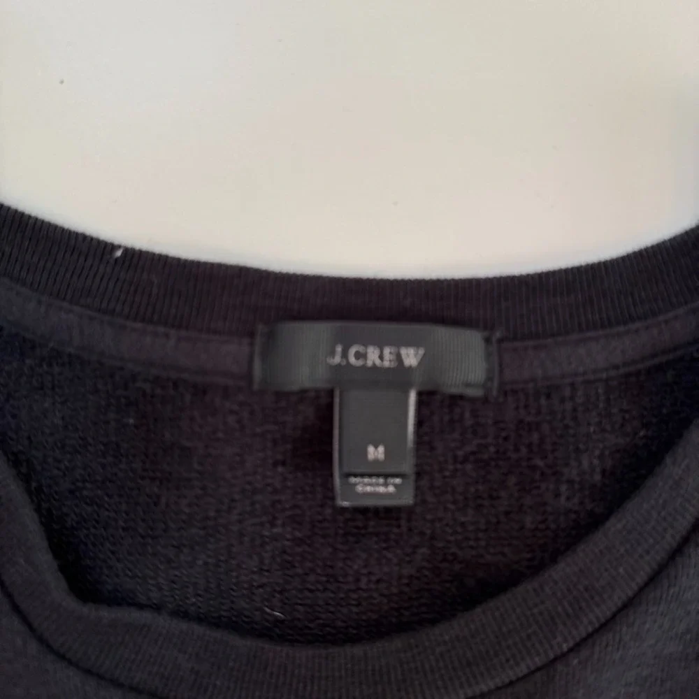 J.Crew Black‎ Pleated Hem Long Sleeve Top Sweatshirt Women's Size M